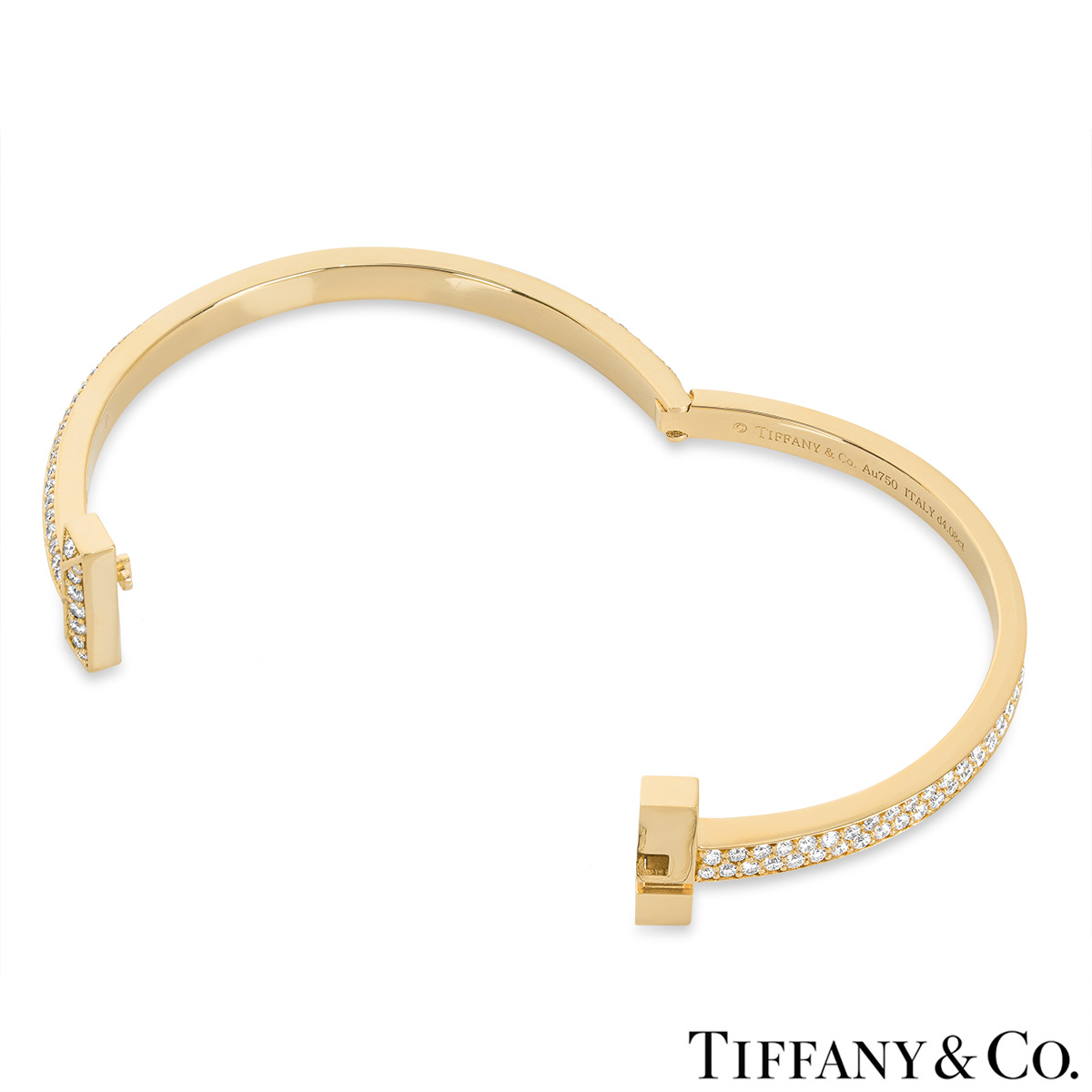 Tiffany & Co. Yellow Gold Tiffany T1 Wide Diamond Hinged Bracelet